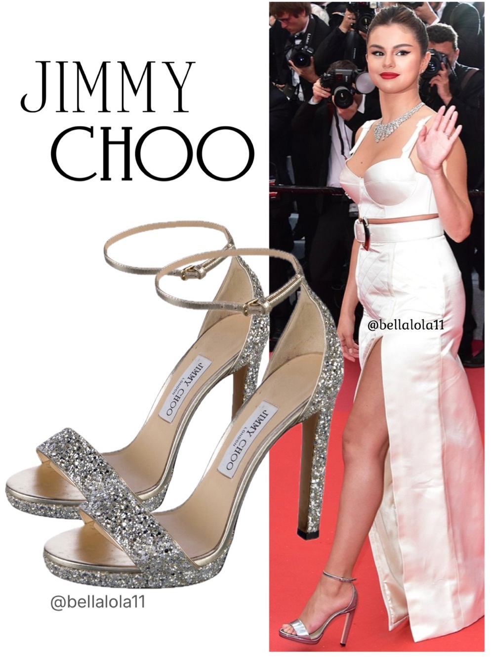 AUTHENTIC JIMMY CHOO SILVER GLITTER HEELS